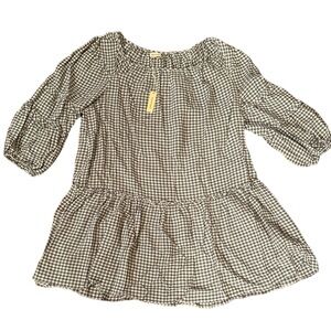 Max studio flowy babydoll dress blue and white pattern XL NWT